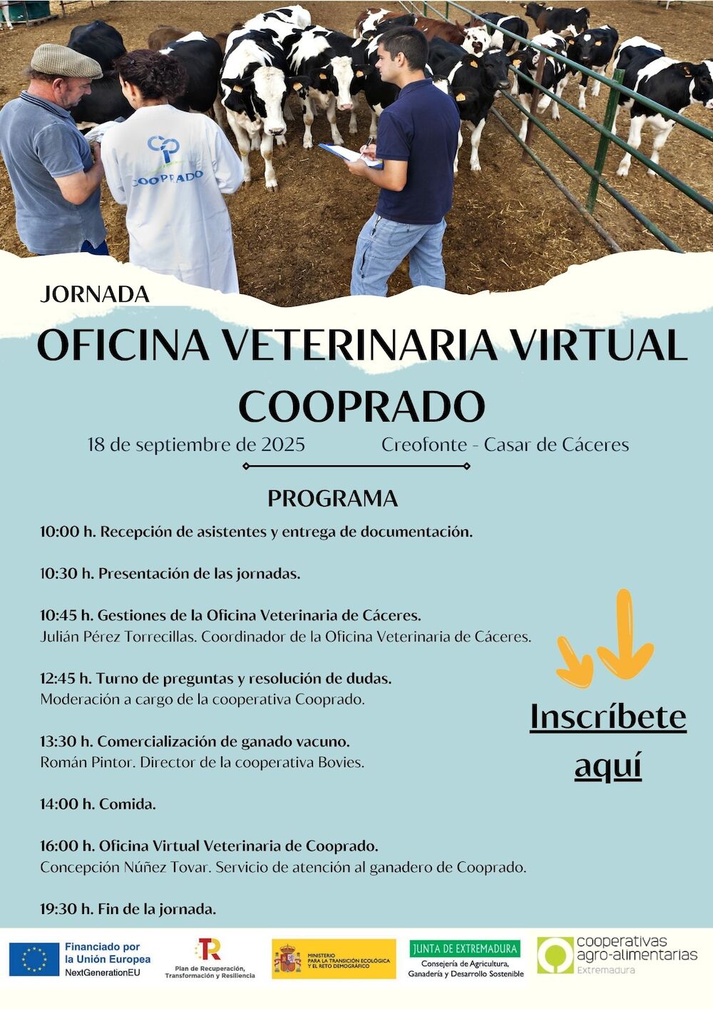 Cooperativas Extremadura y Cooprado enseñarán a ganaderos a manejar la Oficina Veterinaria Virtual