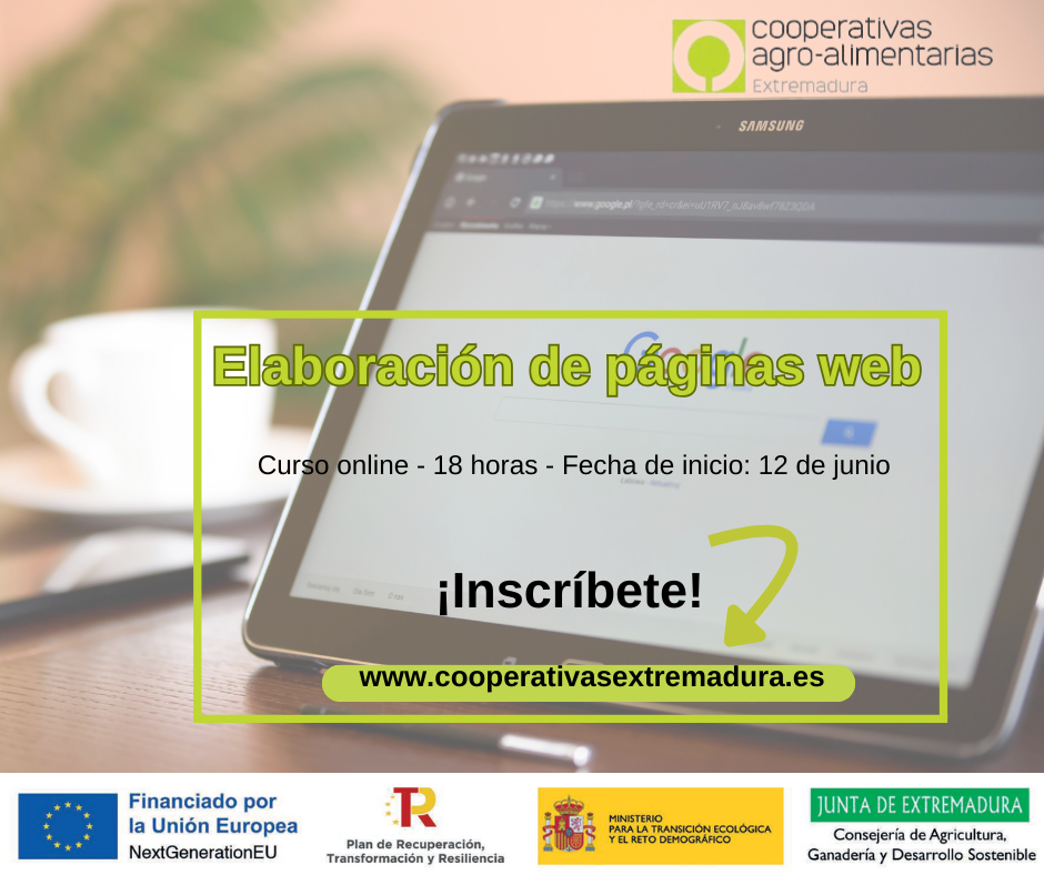 Curso online: elaboración de páginas web en las cooperativas agroalimentarias Curso online: elaboración de páginas web en las cooperativas agroalimentarias