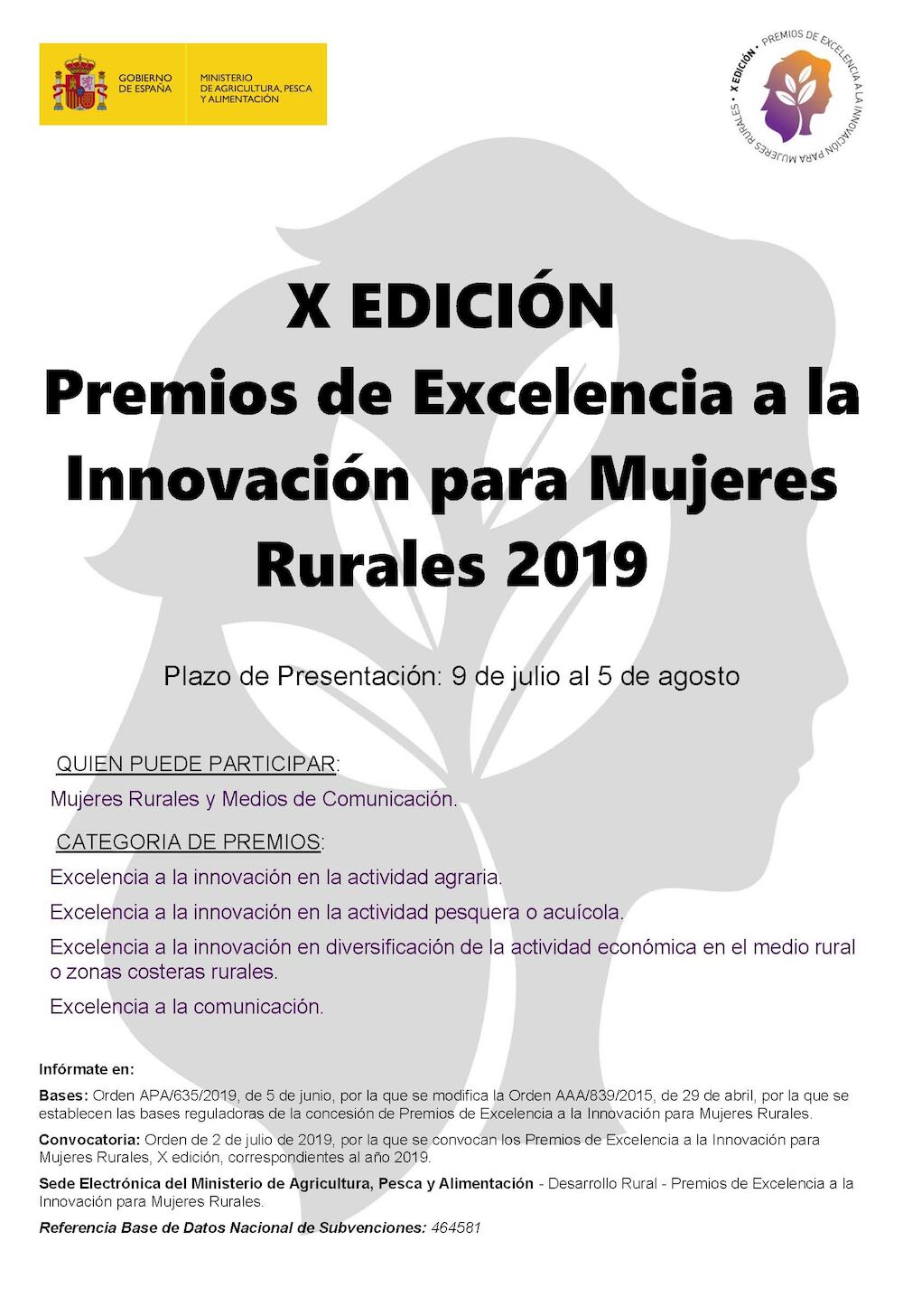 Convocados los Premios de Excelencia a la Innovación para Mujeres Rurales 2019