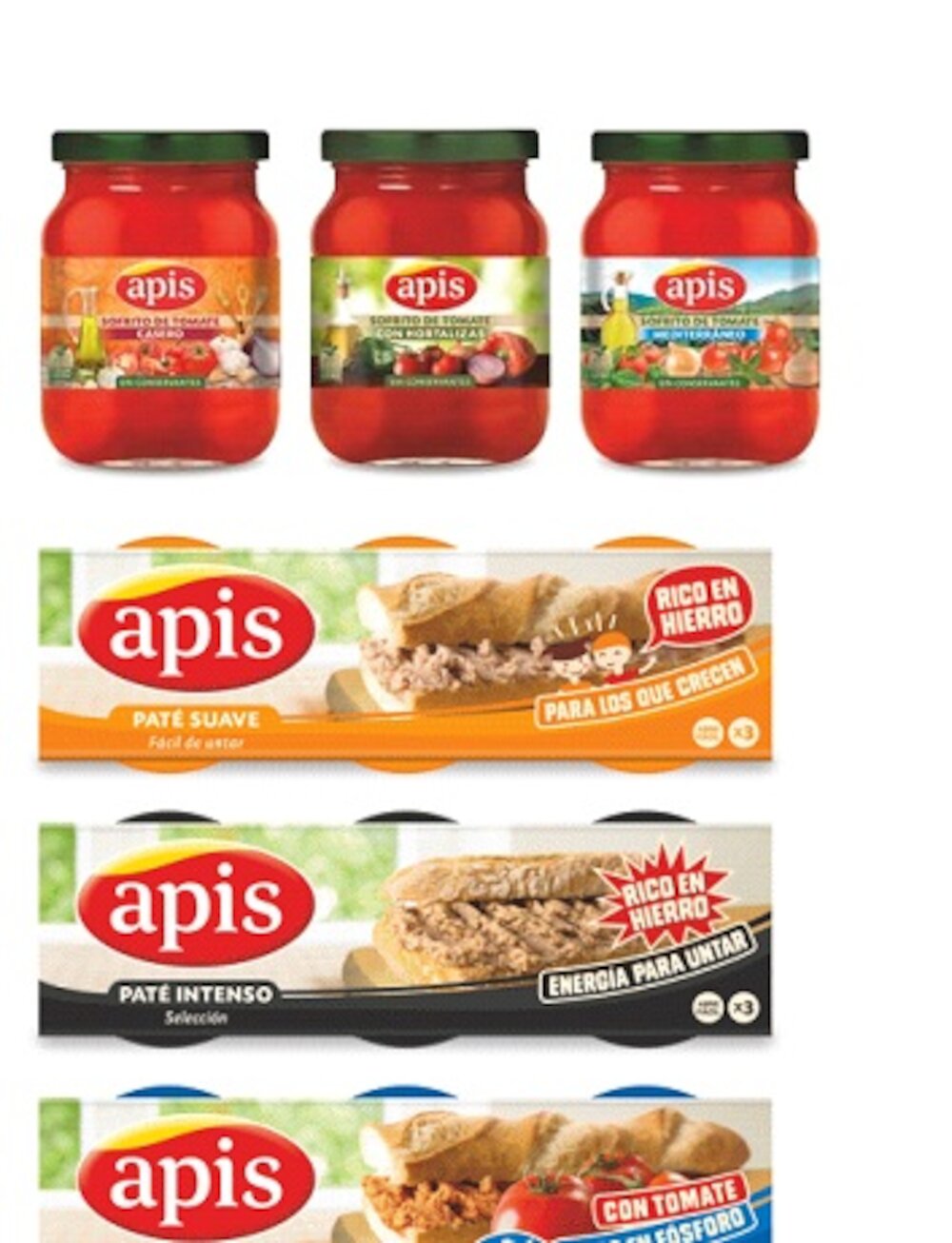 Apis lanza una nueva gama de tomates y patés